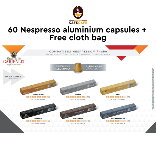 Picture of 60 NESPRESSO ALUMINIUM GRAN CAFFE GARIBALDI COLLECTION